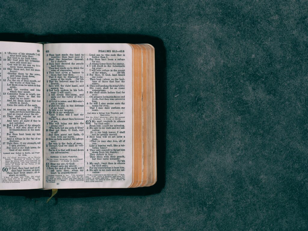 Open Bible, which is to be read with an open rather than closed mind.
