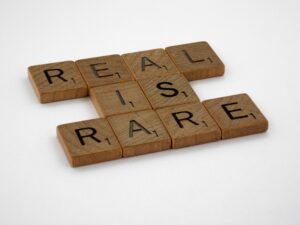 Letters that read real is rare, pointing to the need for authenticity and to own Progressive Christians are